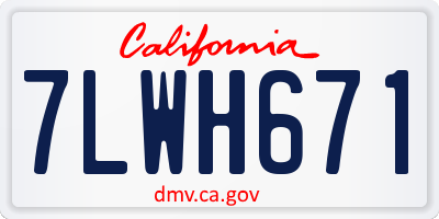 CA license plate 7LWH671