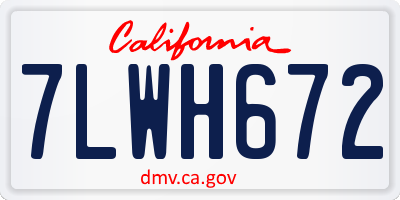 CA license plate 7LWH672