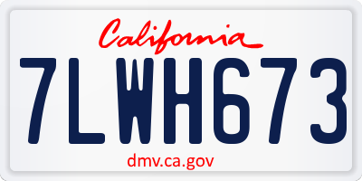 CA license plate 7LWH673