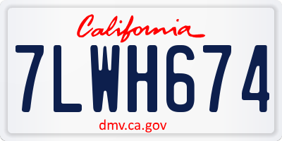 CA license plate 7LWH674