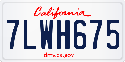 CA license plate 7LWH675