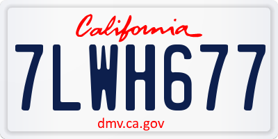 CA license plate 7LWH677