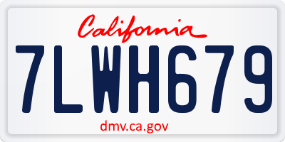 CA license plate 7LWH679