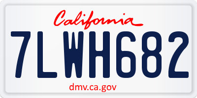 CA license plate 7LWH682