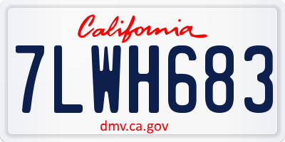 CA license plate 7LWH683