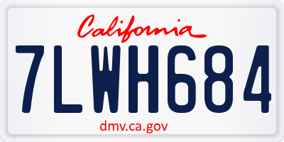 CA license plate 7LWH684