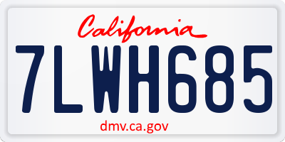 CA license plate 7LWH685