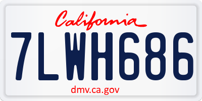 CA license plate 7LWH686