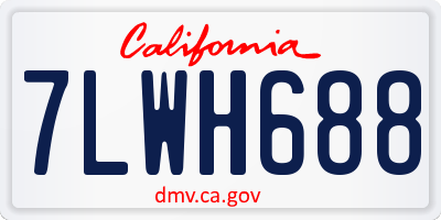 CA license plate 7LWH688