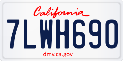 CA license plate 7LWH690