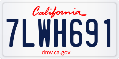 CA license plate 7LWH691