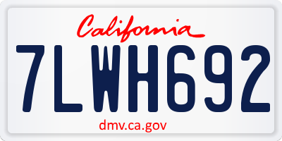 CA license plate 7LWH692