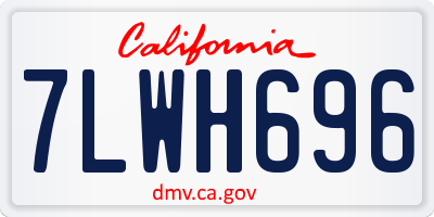 CA license plate 7LWH696