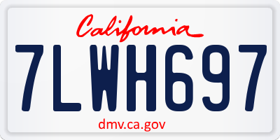 CA license plate 7LWH697