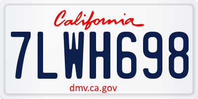 CA license plate 7LWH698