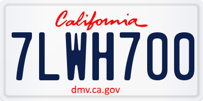 CA license plate 7LWH700