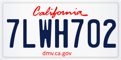 CA license plate 7LWH702