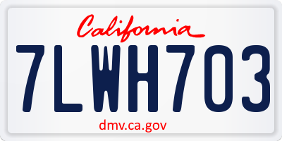 CA license plate 7LWH703