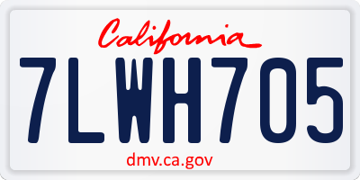 CA license plate 7LWH705