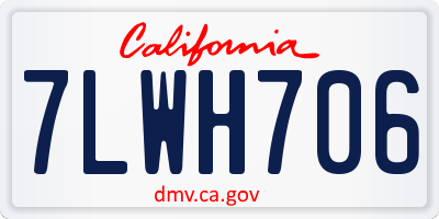 CA license plate 7LWH706
