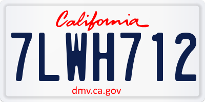 CA license plate 7LWH712