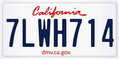 CA license plate 7LWH714