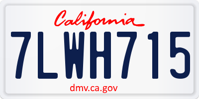 CA license plate 7LWH715