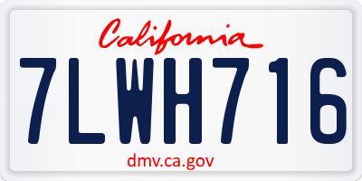 CA license plate 7LWH716