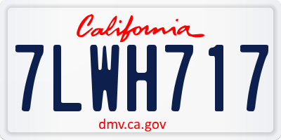 CA license plate 7LWH717