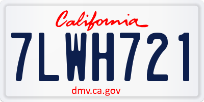 CA license plate 7LWH721