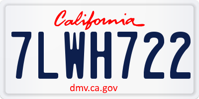 CA license plate 7LWH722