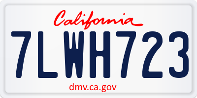 CA license plate 7LWH723