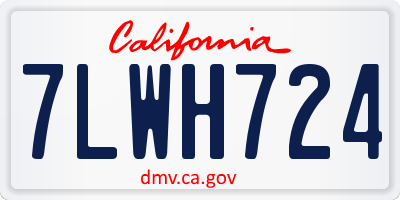 CA license plate 7LWH724