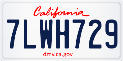 CA license plate 7LWH729