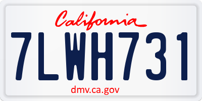 CA license plate 7LWH731