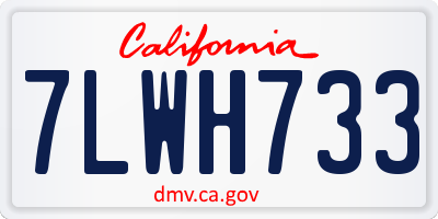 CA license plate 7LWH733