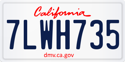 CA license plate 7LWH735