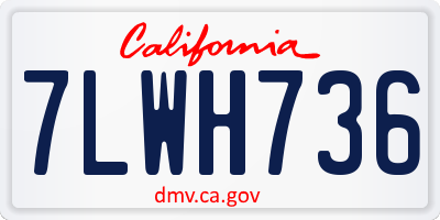 CA license plate 7LWH736