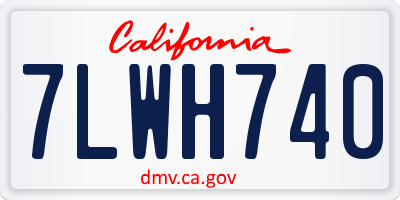 CA license plate 7LWH740