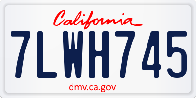 CA license plate 7LWH745