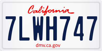 CA license plate 7LWH747
