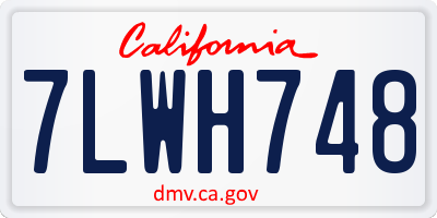 CA license plate 7LWH748