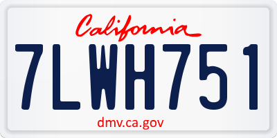 CA license plate 7LWH751