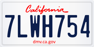 CA license plate 7LWH754