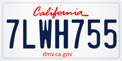 CA license plate 7LWH755