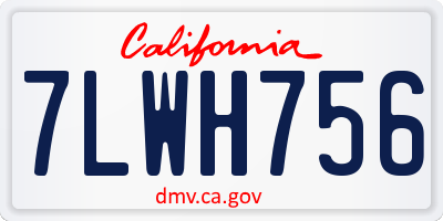CA license plate 7LWH756