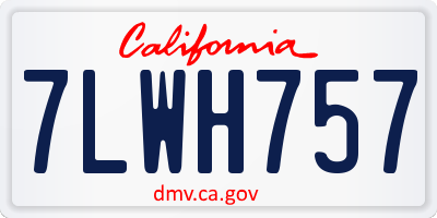 CA license plate 7LWH757