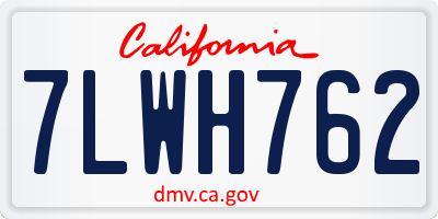 CA license plate 7LWH762