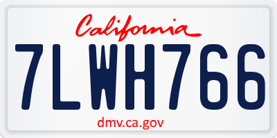 CA license plate 7LWH766