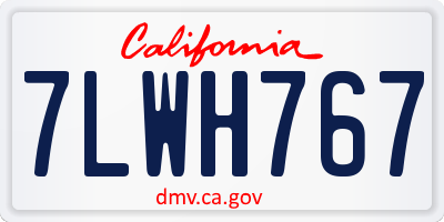 CA license plate 7LWH767